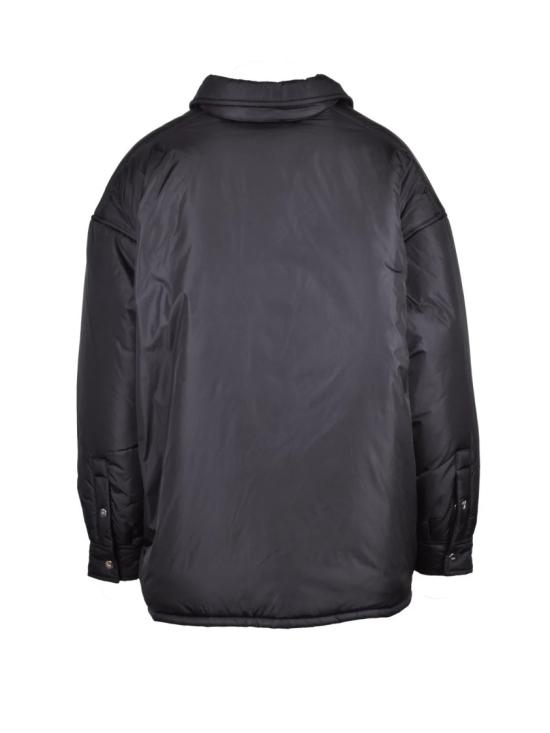 25FW 애드 자켓 다운 충전재가 들어간 블랙 나일론 소재의 스냅 버튼 여밈 숏 코트 - ADD
