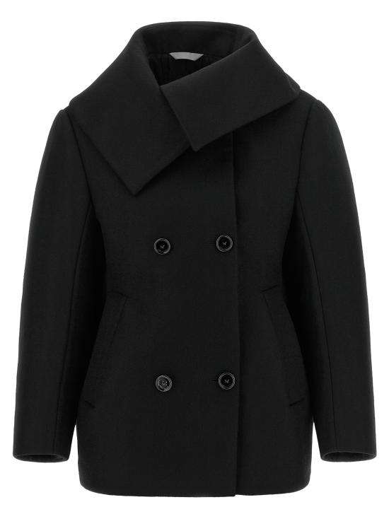 26FW 발렌시아가 하이 칼라 피코트 A009LRTW8171000 Black