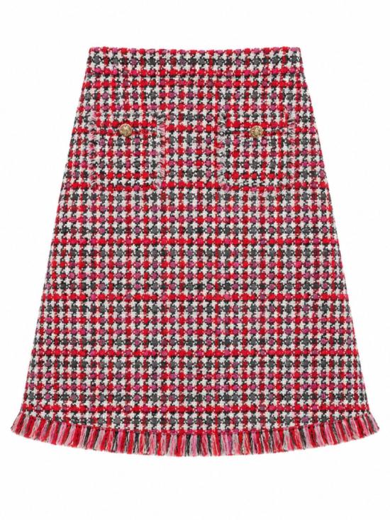 26FW 셀프 포트레이트 스커트 AW26146MSKRRED