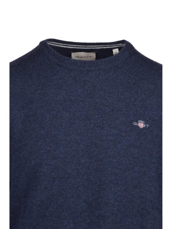 25FW 간트 니트웨어 크루넥 울 스웨터 (자수 로고 디테일) - GANT