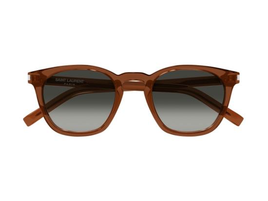 26FW 생로랑 선글라스 그레이 SL 28 그라데이션 메탈릭 스퀘어 - SAINT LAURENT