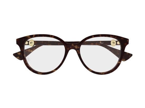 26FW 까르띠에 선글라스 골드 Ct0643o 호피무늬 아세테이트 원형 안경 - CARTIER