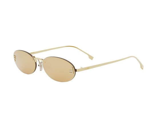 26SS 펜디 선글라스 골드 Fe4075us 원형 틴티드 메탈 - FENDI