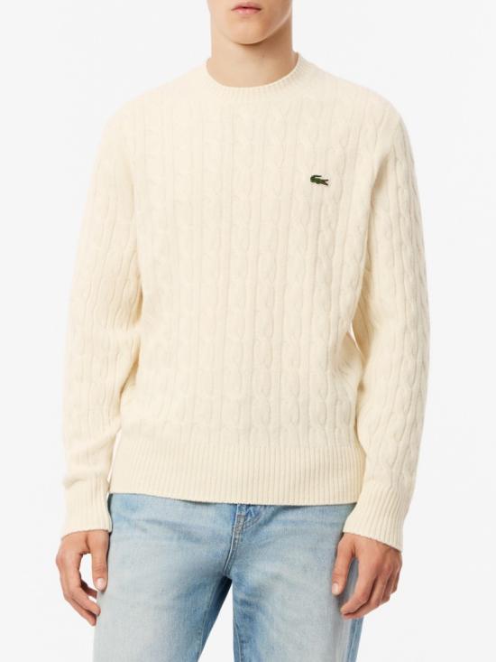 26FW 라코스테 케이블 크루넥 울 니트 AH2924XFJ Neutrals - LACOSTE
