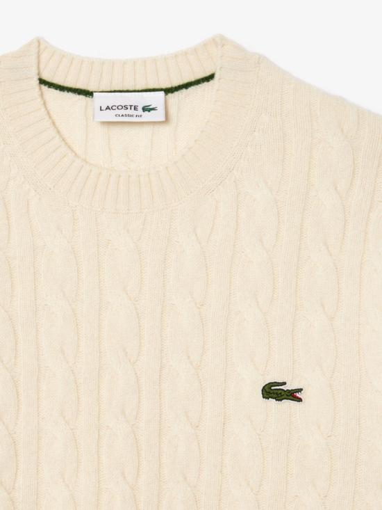 26FW 라코스테 케이블 크루넥 울 니트 AH2924XFJ Neutrals - LACOSTE