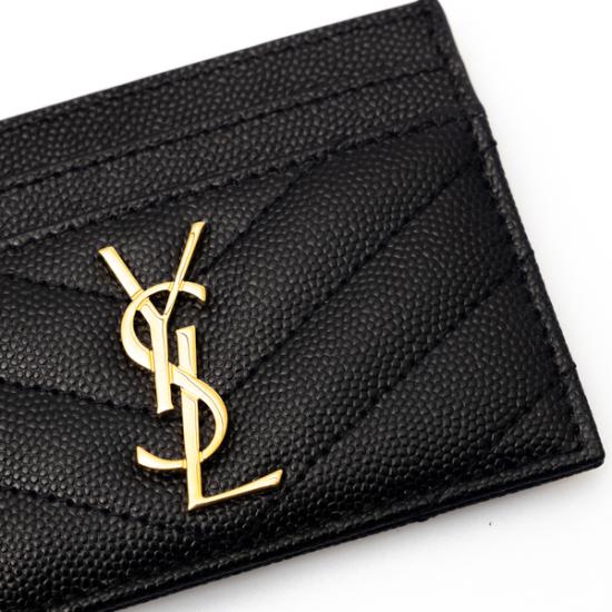26FW 생로랑 카산드라 마틀라세 카드 케이스 423291BOW01 Black - SAINT LAURENT