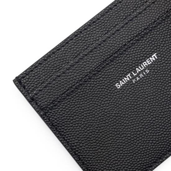 26FW 생로랑 그랑 드 뿌드르 엠보스드 레더 카드 케이스 375946BTY0N Black - SAINT LAURENT
