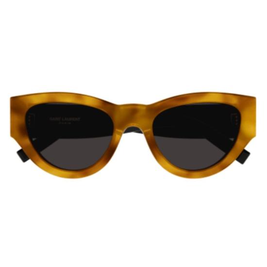26FW 생로랑 선글라스 골드 SL M94 호피무늬 캣아이 - SAINT LAURENT