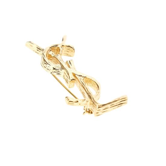 26FW 생로랑 오피움 YSL 브로치 748486Y1500 Gold - SAINT LAURENT