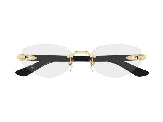 26FW 까르띠에 선글라스 골드 Ct0609o 테 없는 캣아이 안경 - CARTIER