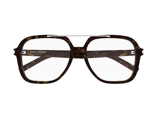 26FW 생로랑 선글라스 SL 545 옵트 메탈릭 토터스쉘 오버사이즈 스퀘어 안경 - SAINT LAURENT