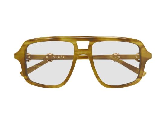26FW 구찌 선글라스 골드 앰버 GG2052S 반투명 오버사이즈 스퀘어 - GUCCI
