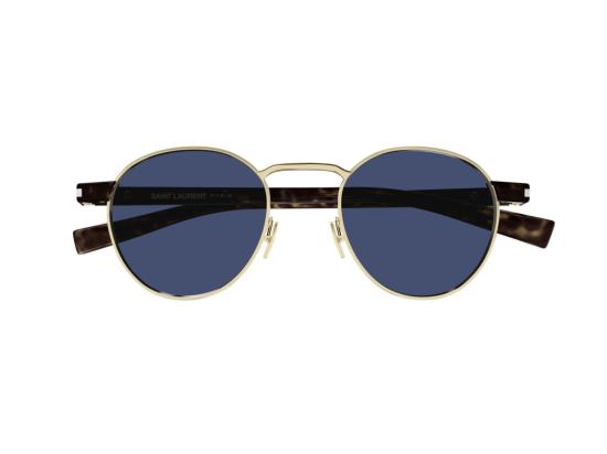 26FW 생로랑 선글라스 골드 SL 707 호피무늬 원형 - SAINT LAURENT