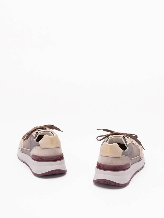 26FW 브루넬로 쿠치넬리 누벅 레더 스웨이드 러닝 스니커즈 MZUSNEO355 CYR60 GRAY DOM - BRUNELLO CUCINELLI