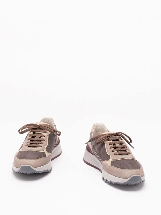 26FW 브루넬로 쿠치넬리 누벅 레더 스웨이드 러닝 스니커즈 MZUSNEO355 CYR60 GRAY DOM - BRUNELLO CUCINELLI