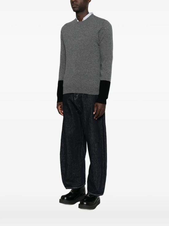 26FW 꼼데가르송 컬러블록 스웨터 FZ N112 PER 3 TOP GREY BLACK - COMME DES GARCONS