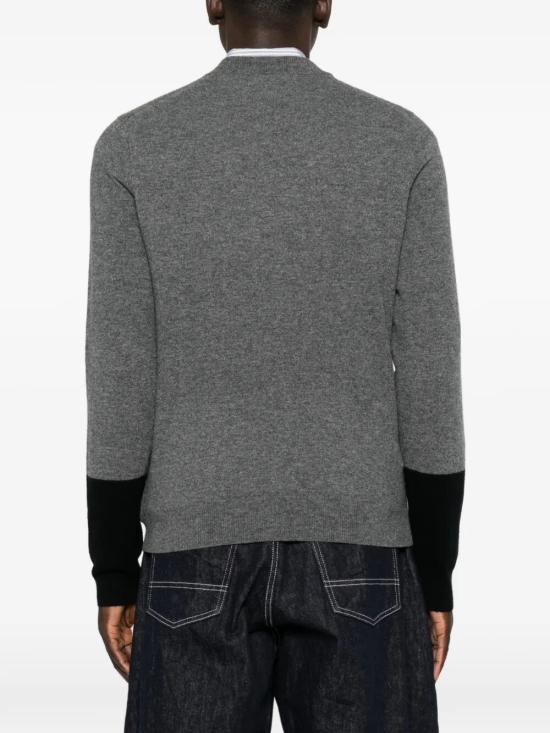 26FW 꼼데가르송 컬러블록 스웨터 FZ N112 PER 3 TOP GREY BLACK - COMME DES GARCONS