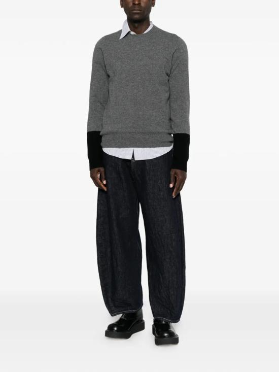 26FW 꼼데가르송 컬러블록 스웨터 FZ N112 PER 3 TOP GREY BLACK - COMME DES GARCONS