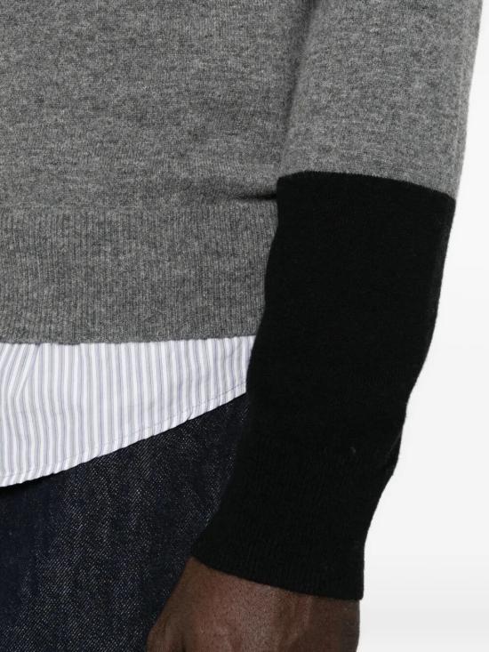 26FW 꼼데가르송 파인 니트 버튼업 가디건 FZ N109 PER 3 TOP GREY BLACK - COMME DES GARCONS