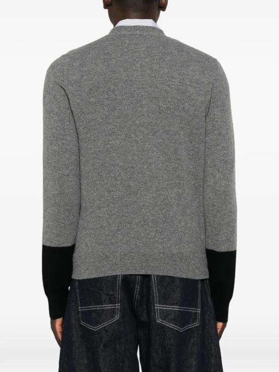26FW 꼼데가르송 파인 니트 버튼업 가디건 FZ N109 PER 3 TOP GREY BLACK - COMME DES GARCONS