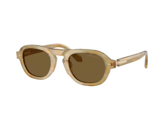 26FW 조르지오 아르마니 선글라스 브라운 0Ar8244 키홀 아세테이트 기하학적 - GIORGIO ARMANI