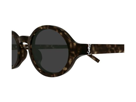 26FW 생로랑 선글라스 실버 SL M161 호피무늬 아세테이트 원형 - SAINT LAURENT