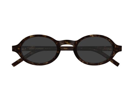 26FW 생로랑 선글라스 실버 SL M161 호피무늬 아세테이트 원형 - SAINT LAURENT