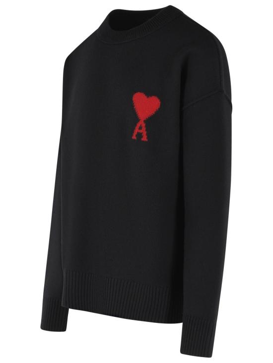 26FW 아미 빅 하트 울 크루넥 스웨터 UKS838 018009 Black - AMI