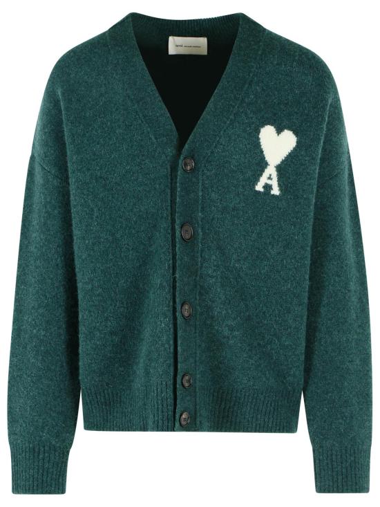 26FW 아미 빅 하트 로고 알파카 니트 가디건 UKC365 KN0135A279 Green