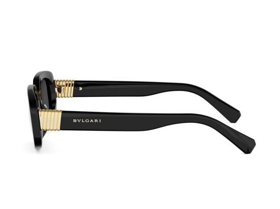 26SS 불가리 선글라스 블랙 Bv40084i 오버사이즈 골드 디테일 스퀘어 - BVLGARI