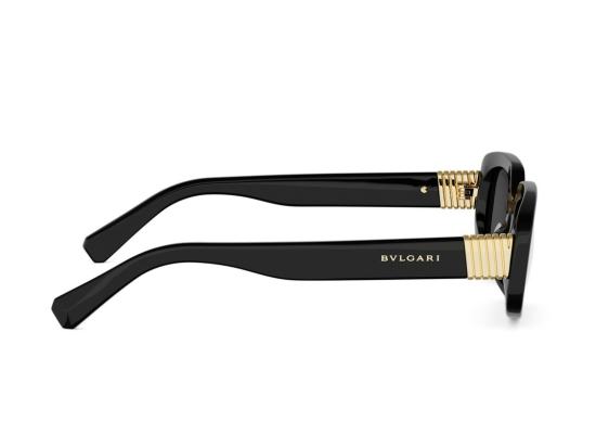 26SS 불가리 선글라스 블랙 Bv40084i 오버사이즈 골드 디테일 스퀘어 - BVLGARI