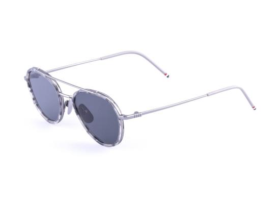 26SS 톰브라운 선글라스 반투명 그레이 UES801A 더블 브릿지 호피무늬 - THOM BROWNE