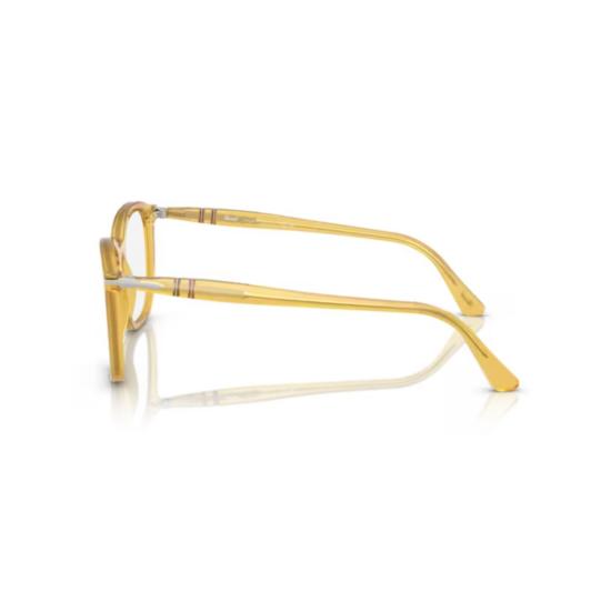 26FW 페르솔 선글라스 노란색 0Po3355v 반투명 아세테이트 사각 안경 - PERSOL
