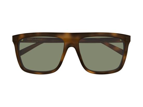 26FW 생로랑 선글라스 그린 SL 904 호피무늬 오버사이즈 스퀘어 - SAINT LAURENT