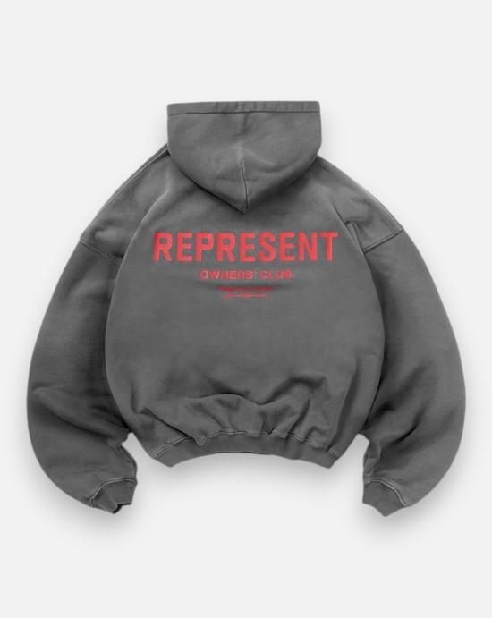  리프레젠트 후드 티셔츠 OCM41113 02 WASHED BLACK - REPRESENT
