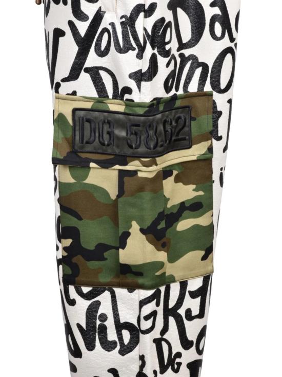 25FW 돌체앤가바나 팬츠 패치워크 디자인 바지, 카무플라주 카고 포켓 포함 - DOLCE & GABBANA