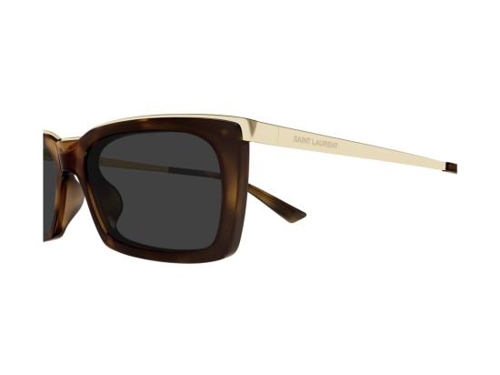 26FW 생로랑 선글라스 골드 SL 766 호피무늬 아세테이트 직사각형 - SAINT LAURENT