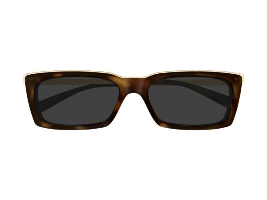 26FW 생로랑 선글라스 골드 SL 766 호피무늬 아세테이트 직사각형 - SAINT LAURENT