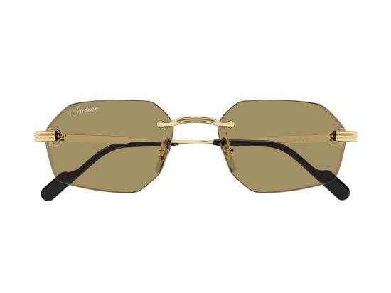 26FW 까르띠에 선글라스 골드 Ct0616s 테 없는 육각형 - CARTIER
