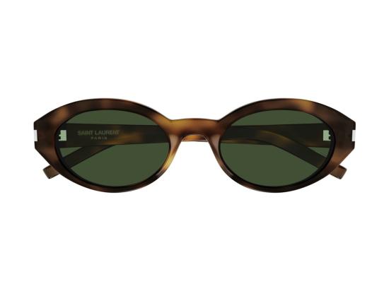 26FW 생로랑 선글라스 그린 SL 567 호피무늬 오버사이즈 원형 - SAINT LAURENT