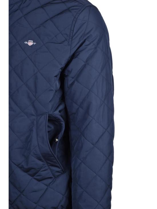 25FW 간트 자켓 보온 패딩 처리된 짙은 파란색 퀼팅 방풍 코트 - GANT