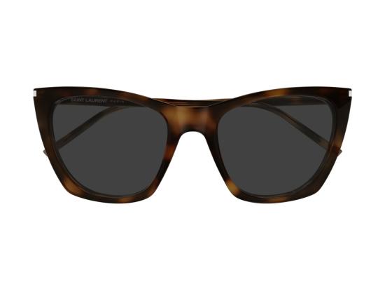 26FW 생로랑 선글라스 SL 214 케이트 씬 메탈릭 토터스쉘 오버사이즈 캣아이 - SAINT LAURENT