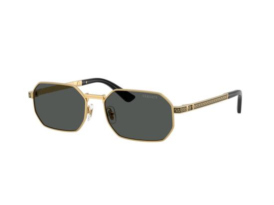 26FW 베르사체 선글라스 골드 0Ve2297 메탈 기하학적 팔각형 - VERSACE