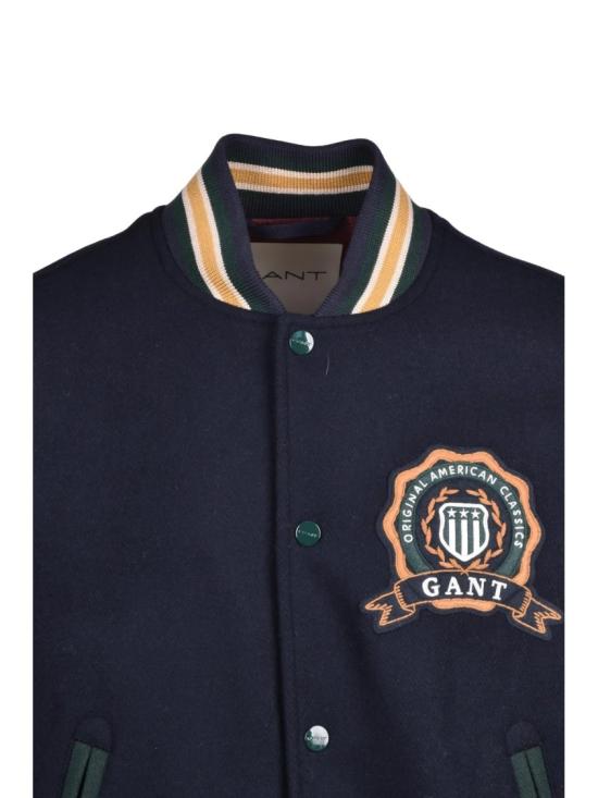 25FW 간트 자켓 바시티 스타일 네이비 울 블렌드 갠트 코트 - GANT