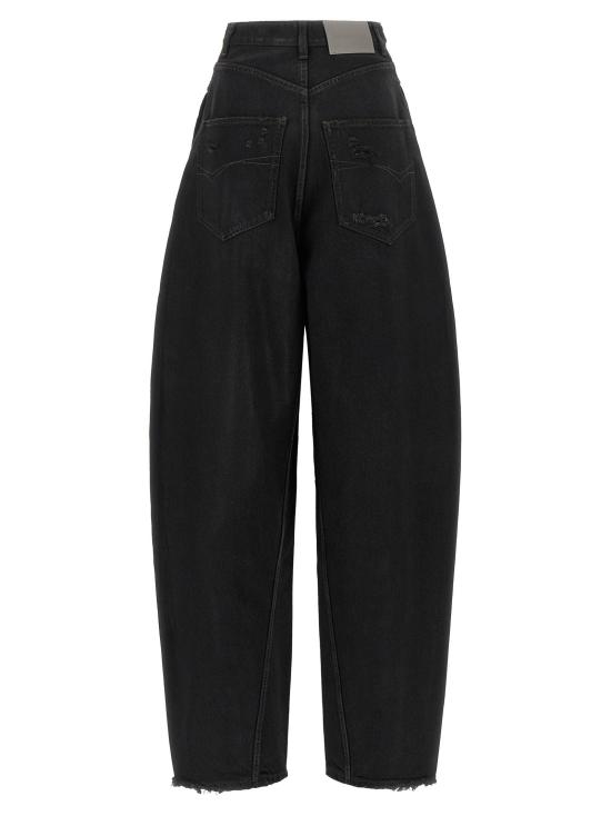  발렌시아가 하이 웨이스트 배럴 트위스트 심 팬츠 LDA0095FTBP478975 BLACK - BALENCIAGA