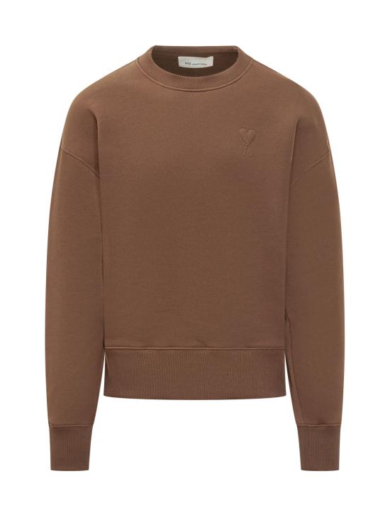 26FW 아미 톤온톤 하트 로고 코튼 스웨트셔츠 USW755 749 2221 MARRON CHOCOLATE DOM