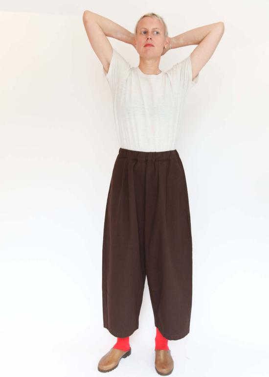  블랙 크레인 스트레이트 팬츠 EC NWD16 BROWN