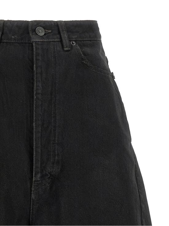  발렌시아가 하이 웨이스트 배럴 트위스트 심 팬츠 LDA0095FTBP478975 BLACK - BALENCIAGA