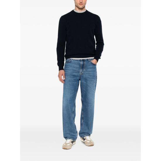 26FW 마가찌노 리캄비 스웨터 80 GIROCOLLO 20102 BLUE - MAGAZZINO RICAMBI