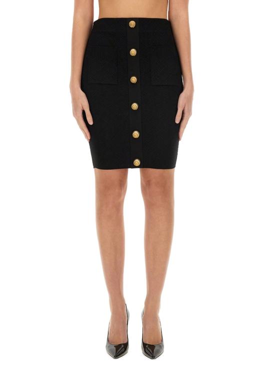  발망 스커트 DF0LC017KH58 0PA BLACK - BALMAIN